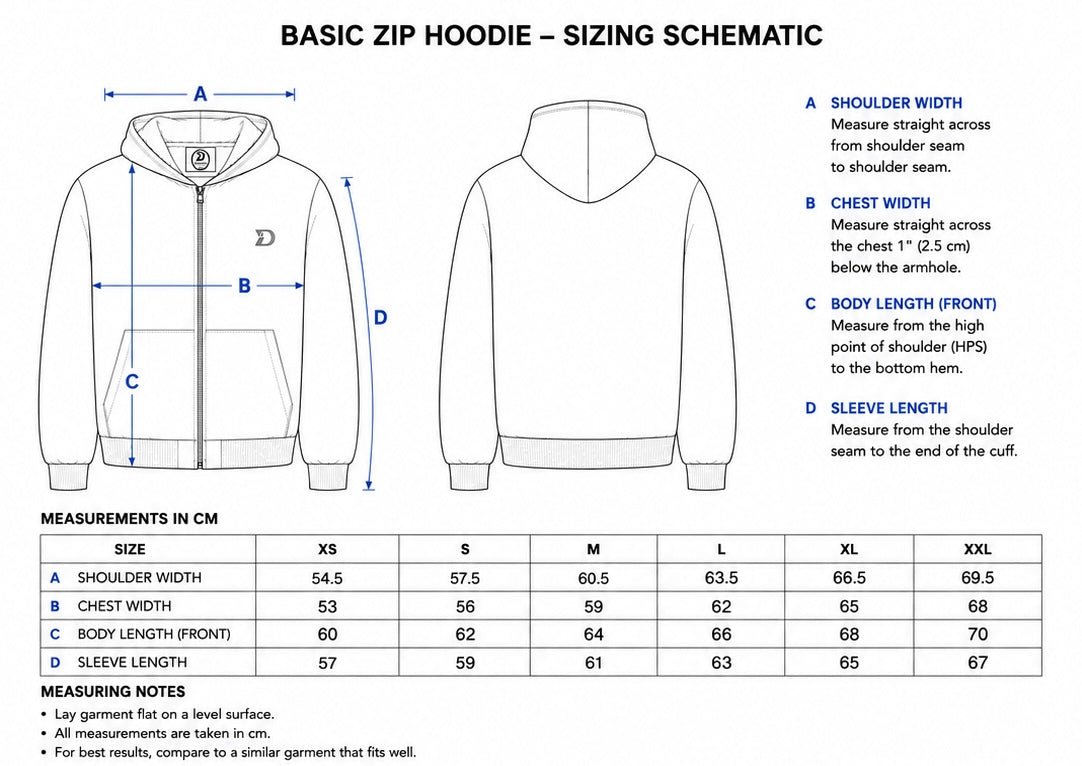 Basic Zip Up Hoodie - Davinci.oat