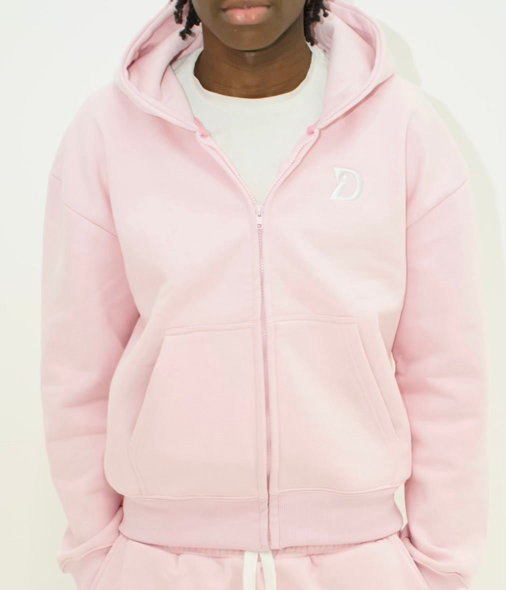 Zip Up Hoodie - Pink - Davinci.oat