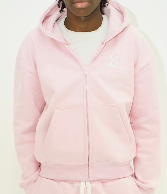 Zip Up Hoodie - Pink - Davinci.oat