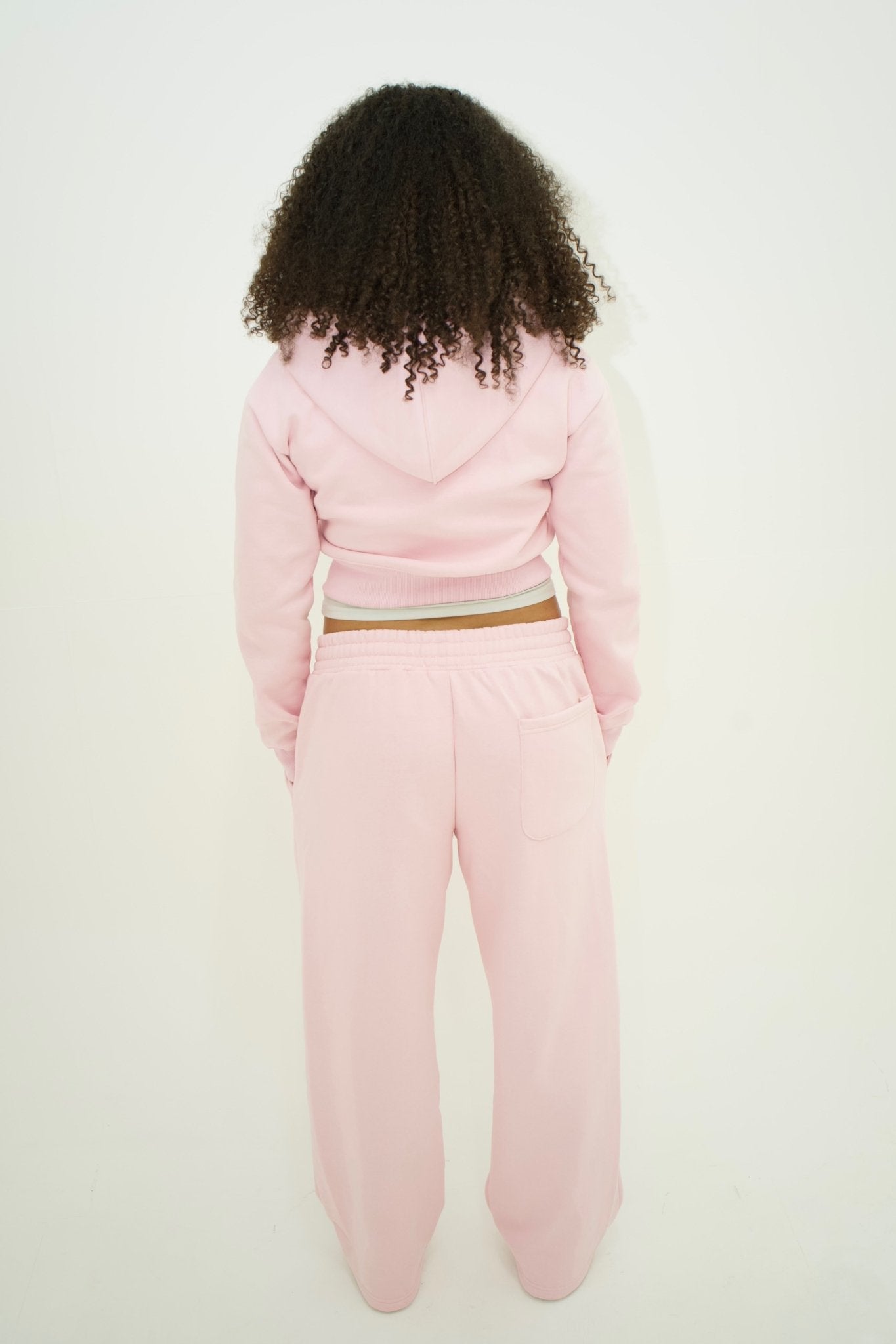 Cropped Zip Up Hoodie - Pink - Davinci.oat